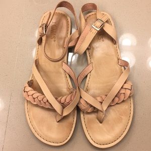 Toms leather strappy braided sandals